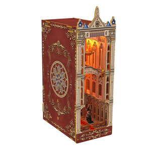 Neues DIY Lernspielzeug Cartoon-Bücherregal-Einsatz-Set Notre-Dame-de-Paris Miniatur-Puppenhaus 5 bis 7 Jahre 3D Buchnische Holzpuzzle - Product Image 1