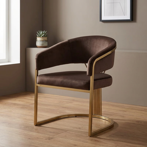 Ensemble de chaises de salle à manger pour hôtel de luxe moderne, en acier inoxydable, tissu en velours noir capitonné, pour salon, chambre, restaurant, respectueux de l'environnement - Product Image 3