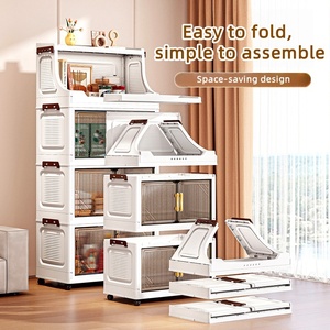 Armadio Pieghevole a <span class=keywords><strong>Doppia</strong></span> Porta in PP, Grande Capacità, Salvaspazio, Organizzatore <span class=keywords><strong>Mobile</strong></span> per Camera da Letto, Soggiorno, Vestiti e Giocattoli - Product Image 5
