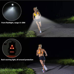 Luz para correr para deportes al aire libre con luces <span class=keywords><strong>LED</strong></span> USB recargables de advertencia para la espalda del pecho Material ABS para uso en <span class=keywords><strong>bicicleta</strong></span> Fuente de alimentación CC - Product Image 5