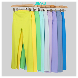 Leggings da Palestra di Alta Qualità con Vita Elastica per Donne, Pantaloni da Yoga Effetto Nudo, Motivo Uniforme, Vita Alta per Fitness Femminile - Product Image 4