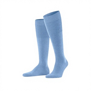 Professional Crew High Knee Spandex <b>Polyester</b> Cotton Casual <b>Socks</b> Breathable Anti Bacterial Autumn Style Solid Knitted Cuff - Product Image 3
