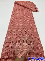 Nouveau design de tissu en dentelle cordonnée, broderie en dentelle guipure, tissu en dentelle soluble dans l'eau vert pour robe femme