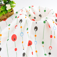 XNZTEX JURAVICHY JF2521 Maßgefertigter 100% Bio-Baumwoll-Musselin Weicher Blumendruck-Stoff für Neugeborenen-Babydecken und Windeln