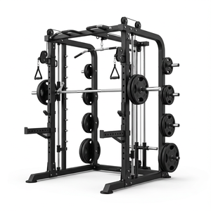 Máquina Smith Combinada Premium 80x80 de Acero para Almacenamiento de Discos, Comercial <span class=keywords><strong>Elite</strong></span>, Todo en Uno, Multigimnasio, con Contrapeso y Rack de Alta Resistencia - Product Image 2