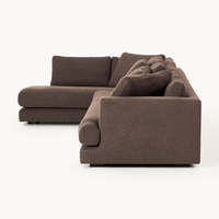 Sofá Modular en Forma de L de Lujo, con Tela Bouclé, Ideal para Salas de Estar en Apartamentos Grandes