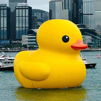Décoration de parc gonflable en PVC de dessin animé d'eau grand canard jaune grande oie blanche Logo publicité gonflables pour les fêtes à air fermé
