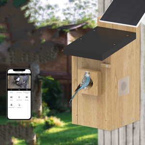 Slimme vogelvoederhuis met zonne-energie, HD-camera, draadloos, buiten, houten vogelvoeder met camera, op zonne-energie, met AI-identificatie - Product Image 6