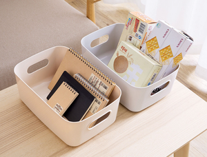 Panier de rangement de bureau ouvert pour jouets, cosmétiques, livres et papeterie - Conteneur en plastique écologique et imperméable - Product Image 2