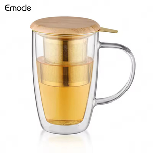 Taza de té sin BPA con infusor y tapa, tapa de madera Taza de té de 12oz para remojar, amante del té, regalo, hogar, oficina - Product Image 3