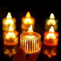 Schöne LED Flammenlose Gel-Wachskerzen Flackerndes Kristalldesign Batterie Inklusive Romantisch für Weihnachten Geburtstage Partys