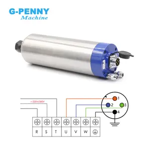 G-Penny 2.2KW ER20กระสุนประเภทแกนระบายความร้อนด้วยน้ำ220V/380V Cnc มอเตอร์แกนระบายความร้อนด้วยน้ำ