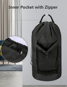 <b>Backpack</b> Laundry Bag Laundry <b>Backpack</b> with Shoulder Straps and Mesh Pocket Durable Clothes Hamper Bag with <b>Drawstring</b> Closure - Product Image 4