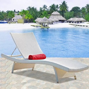 Chaise longue de plage en rotin PE, portable, pour l'extérieur, le bord de la piscine, l'hôtel - Product Image 4