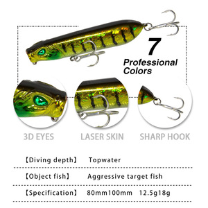 Esca Artificiale da Pesca Pencil Galleggiante Long Trolling 12.5g/18g Esca Popper Topwater Galleggiante per Persico <span class=keywords><strong>Trota</strong></span> Carpa - Product Image 2