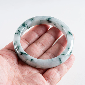 Natural Burmese <b>jade</b> with floating flowers round bracelet peace bracelet ice type <b>jade</b> bracelet wholesale <b>jade</b> jewelry for women - Product Image 3