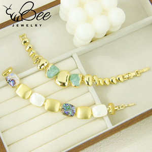 Summer Hot Sale 14k Plated Jewelry Elegant <b>Crystal</b> <b>Bracelet</b> Irregular Enamel Resin Handmade Cuban Chains <b>Bracelets</b> For Gifts - Product Image 5