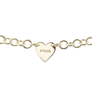 Bracciale alla Moda con Charm a Cuore Dorato, Stile Punk con Cuore Inciso, Gioiello Trendy Antiossidante, Regalo per Donne e Uomini - Product Image 4