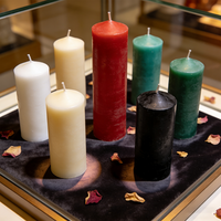 LITBRIGHT Vente en gros de bougies pilier extra larges, longues, à combustion prolongée, sans gouttes, non parfumées, ivoire véritable, blanches, pour mariage, église, prière