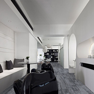 Modern Low Pile Polypropylene Wall-to-Wall <b>Carpet</b> Solid Color Rectangle Non-Slip Office Use - Product Image 1