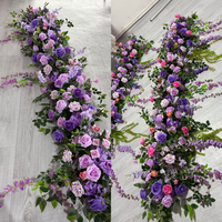 Décoration de toile de fond pour mariage et fête, arrangement floral artificiel suspendu, centre de table floral, chemin de table floral, décoration d'arche - Vente chaude
