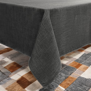 <span class=keywords><strong>Tovaglia</strong></span> Rettangolare in <span class=keywords><strong>Lino</strong></span> Intrecciato Smiry 140 X 240 cm, Resistente all'Acqua, Lavabile, Copritavolo per Cucina e Decorazioni per Feste, <span class=keywords><strong>Grigio</strong></span> Scuro - Product Image 2