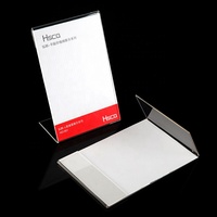 Vente en gros en forme de V acrylique de bureau porte-cartes de visite et numéro de table bureau plaque signalétique présentoir