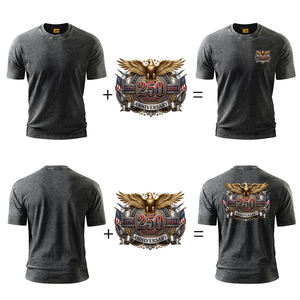 Camisetas de Manga Corta para Hombre, Personalizables OEM, 300g, Tejido Lavado, 100% Algodón, Transpirables, Impresión HD, Estilo Vintage, Holgadas, Tallas Grandes - Product Image 3