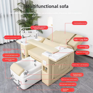 Sillón de Pedicura Multifuncional de Lujo Moderno, Sillón Reclinable para Salón de Uñas y Pestañas, Sillón de Pedicura con Masaje Eléctrico y Terapia de Baño de Pies - Product Image 2