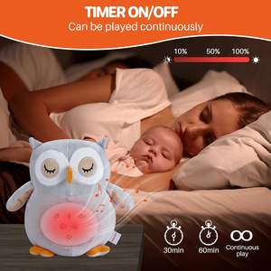 Sucette de sommeil de bébé hibou: veilleuse, 12 sons, enregistrement, Bluetooth, arrêt automatique, lavable-idéale pour les bébés et les tout-petits-<span class=keywords><strong>bruit</strong></span> blanc - Product Image 2