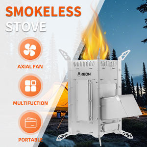 KEON Poêle à granulés de bois sans fumée, portable, de luxe, moderne, autoportant, en acier inoxydable, écologique, pour usage extérieur en villa - Product Image 2