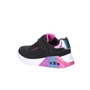 Zapatillas Skechers para niña, negras, con detalles en rosa y azul. - Product Image 3