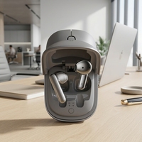 Souris sans fil 2-en-1 avec écouteurs intégrés et étui de chargement – Souris optique ergonomique avec casque intra-auriculaire pour bureau et utilisation sur ordinateur portable
