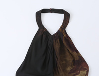 Robe midi décontractée et élégante pour femme, nouvelle collection été 2026, imprimé tendance, col halter, style rétro chic sans manches, coupe ajustée.