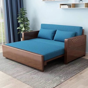 Solid Wood Multifunctional Folding Sofa <b>Bed</b> Dual Purpose Pull Out Couch <b>Space</b> <b>Saving</b> Furniture For Small Living Room Study - Product Image 2