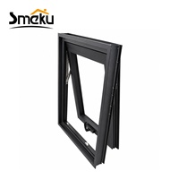Ventana de Aluminio con Recubrimiento en Polvo, Resistente, con Ventilación Superior y Mosquitera Opcional para Baños
