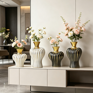 Vaso in Ceramica Bianca Minimalista <span class=keywords><strong>Moderno</strong></span>, Accessori Decorativi per Casa, <span class=keywords><strong>Soggiorno</strong></span>, Sala da Pranzo, Ufficio, Scrivania - Product Image 4