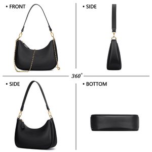 Bolso de Mano de Moda con Cadenas de Cuero Vegano Suave para Mujer, Estilo Vintage, Tipo Hobo, para Uso Diario Informal, Bajo MOQ - Product Image 2