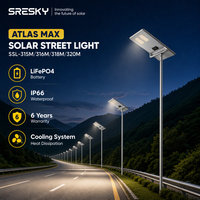 Lampe solaire LED haute puissance SRESKY pour rue, 100W 140W 160W 200W, intégrée tout-en-un, pour allée