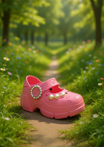 Zoccoli con perle stile Mary Jane, scarpe estive per donne e ragazze, taglia 25, tomaia in plastica morbida e leggera, intersuola in EVA - Product Image 2