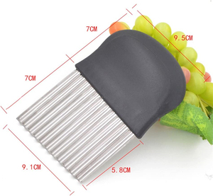 Utensili per Tagliare Verdure in Acciaio Inox, Taglierina Ondulata per Patatine, Coltello Seghettato, Affettatrice Ondulata - Product Image 2