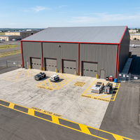 Hangar d'avion professionnel en acier galvanisé avec revêtement anticorrosion, structure à travée libre, haute résistance au vent, durable