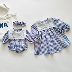 Mono para niñas, <span class=keywords><strong>ropa</strong></span> <span class=keywords><strong>infantil</strong></span> coreana de otoño, algodón puro, manga larga, con capucha y estampado a cuadros - Product Image 3