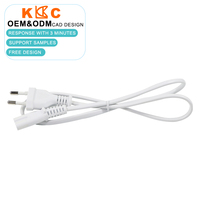 Câble d'alimentation EU 2 broches C7 pour moniteurs, imprimantes, ordinateurs portables et appareils électroniques de bureau à domicile 250V