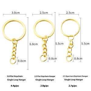 Porte-clés pendentif chaîne à quatre maillons plaqué or, anneau unique, accessoires de bijoux de bricolage, vente en gros de pièces et accessoires de sacs spéciaux - Product Image 4