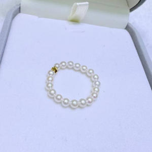 Bague en perles d'eau douce naturelles de Zhuji, 3-4 mm, presque sans défaut, exquise, petite, polyvalente, bracelet à chaîne fine pour femmes - Product Image 4