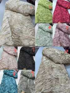 Tela de encaje rojo vino, cinta 3D, encaje francés, cinta hecha a mano, tela bordada, vestido de flores <span class=keywords><strong>Ross</strong></span>, encaje para vestido de novia - Product Image 2