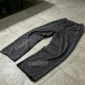 Pantalones Deportivos de Pana Gris Oscuro Personalizados para Hombre, Cintura Elástica con Cordón, Estampado de Letras, Estilo Casual Urbano, Ropa de Otoño - Product Image 5