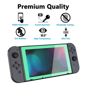EXtremeRate Film protecteur de bordure coloré en verre trempé HD pour console Nintendo Switch - Product Image 4