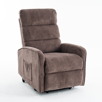 Mobilier électrique moderne Fauteuil élévateur inclinable électrique Ensemble de canapé Cadre en bois Tissu Rembourrage 2 poches latérales Panneau de commande manuel